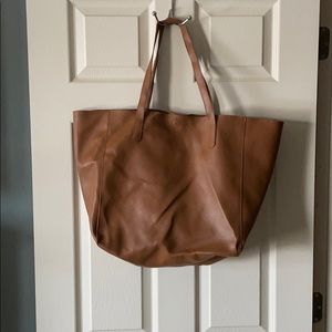 Camel Magnetic Closure Tote Bag